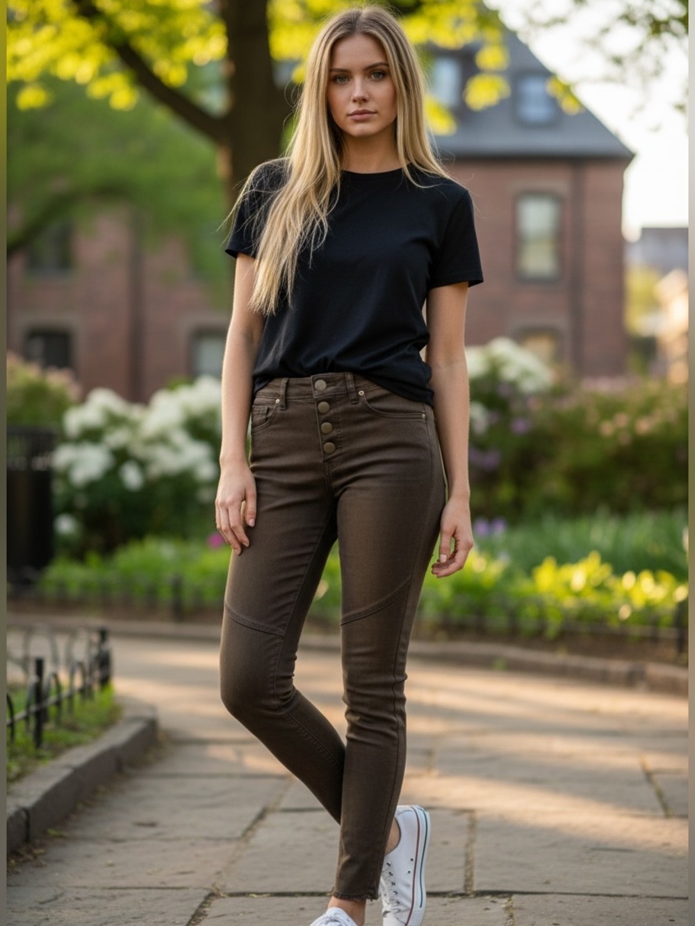 Free People Copper Brown Leather Laced Skinny Jeans Button Detail and Raw Hem